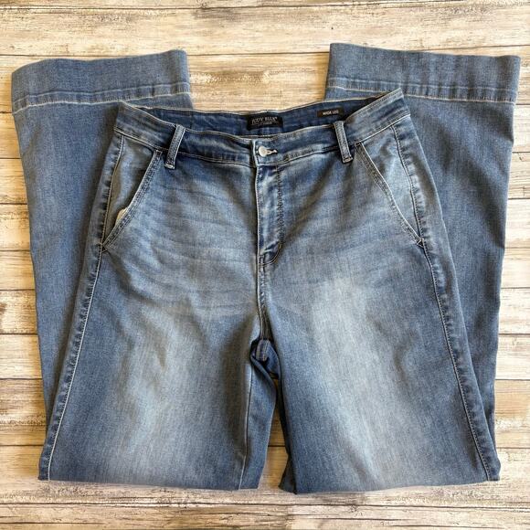 Judy Blue Denim - Judy Blue Jeans Sz 15/32 Med Wash Blue Denim Wide Leg Baggy Faded Skater Casual